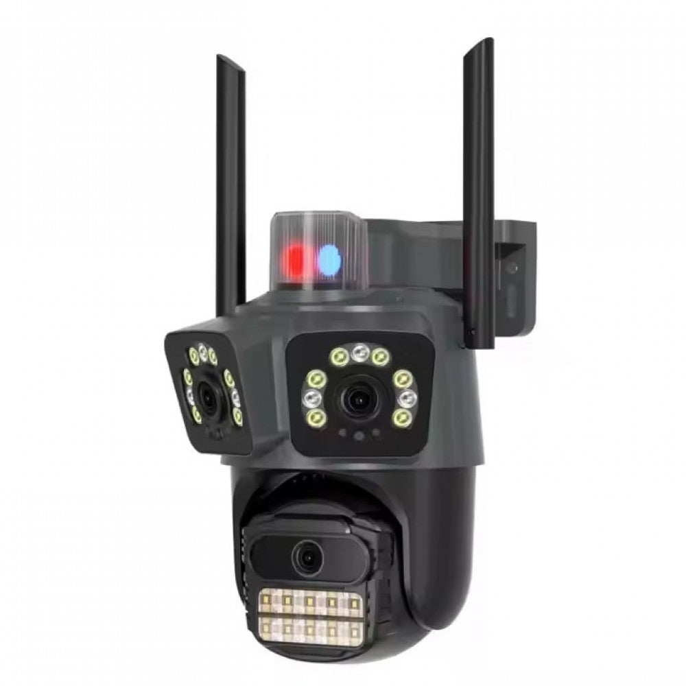 Cameră Supraveghere Wi-Fi Ptz 15MP, 3 Lentile, AI Detection, Night Vision, IP66 – Control Direct din Telefon